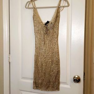 NWT JLUX Label Metallic Knit Dress SML